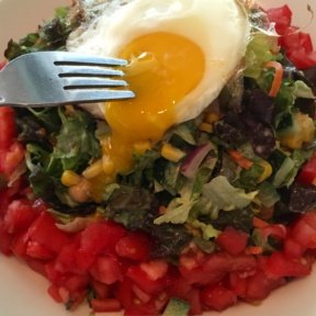 Gluten-free salad with an egg from Big Pink